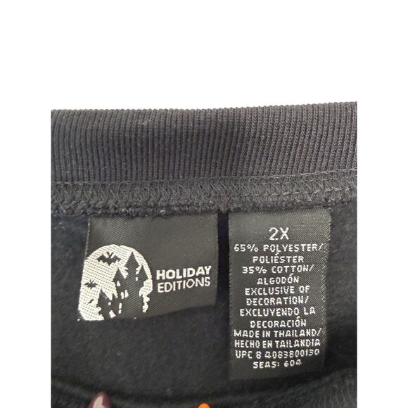 Holiday Editions Trick or Treat Women's Sweatshirt Black Fall Candy Corn Size 2X - Picture 2 of 11